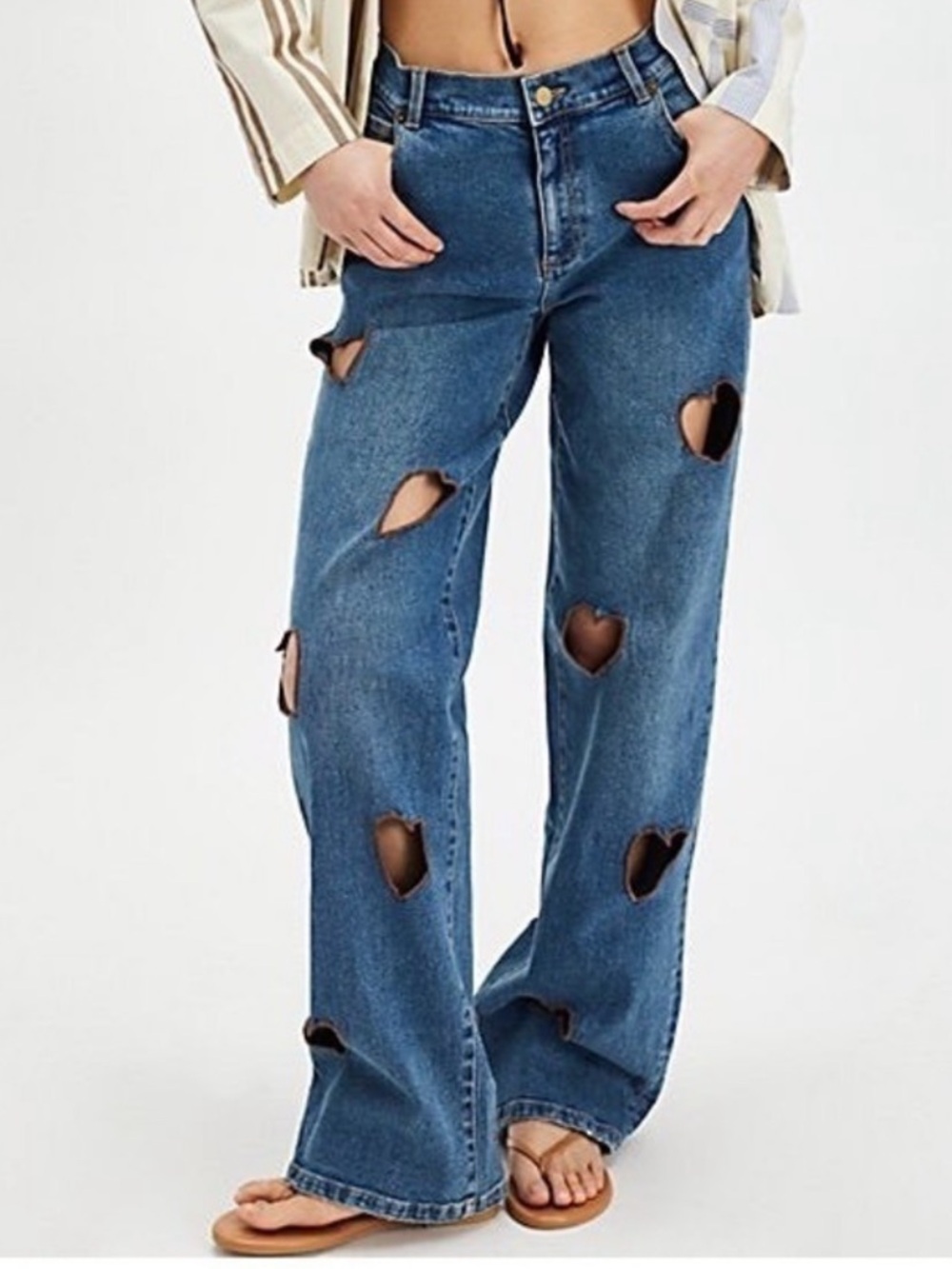 Stoned Immaculate x Free People Love Street Heart Cutout Jeans | NWT